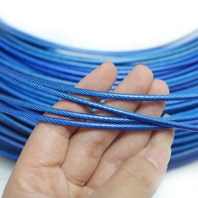 Blue Plastic Coated Fiber Core Wire Rope 10mm 12mm Lifting Wire Rope Slings — image 2
