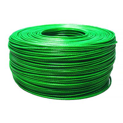 Green PVC Coated Galvanized Steel Wire Rope 7x7 For Garden Fence Clothesline Trellis