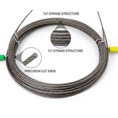 1x19 Stainless Steel Wire Rope 316 Marine Grade 0.45-10mm Balustrade Cable for Yacht Rigging — image 2