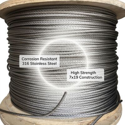 7x19 T316 Black Oxide Stainless Steel Wire Rope 4.8mm Cable for Garden Trellis Railing — image 2