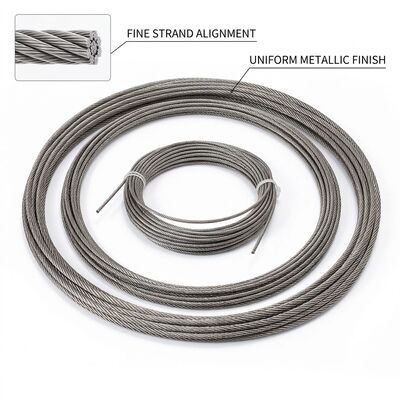 6x37 304 Stainless Steel Wire Rope 10-24mm Heavy Duty Lifting Sling for Crane Hoisting